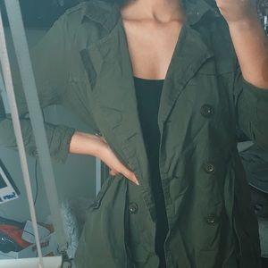 Hunter Green/ Dark Green Trench-like Jacket